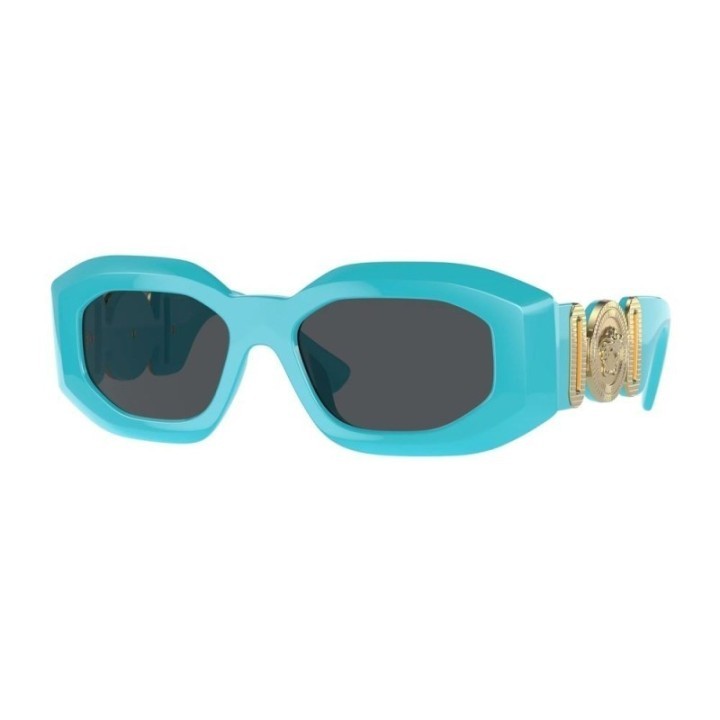 Gafas de sol polarizadas de acetato azules para mujer Versace vista lateral