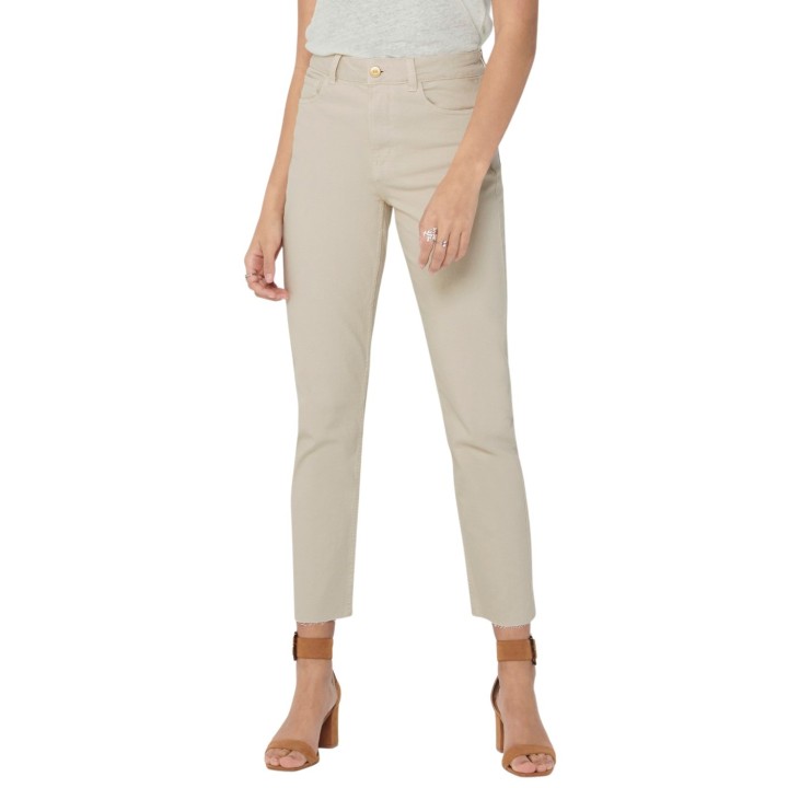 Only vaqueros de mujer Emily beige vista frontal
