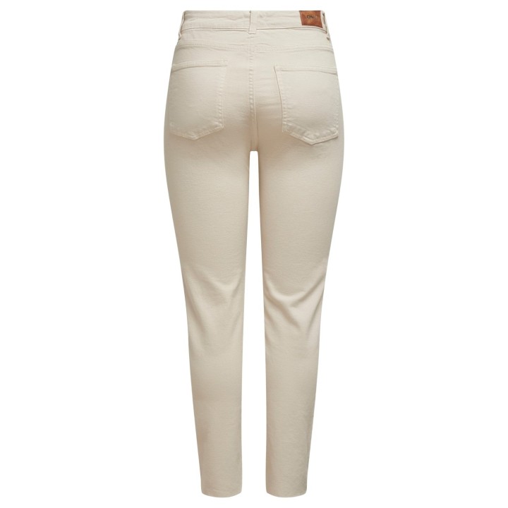 Only vaqueros de mujer Emily beige vista posterior