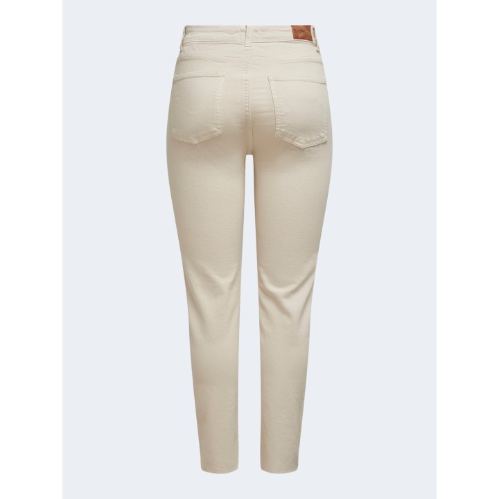 Only vaqueros de mujer Emily beige vista posterior
