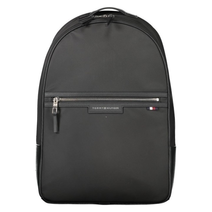 Mochila negra de poliéster para hombre Tommy Hilfiger vista frontal