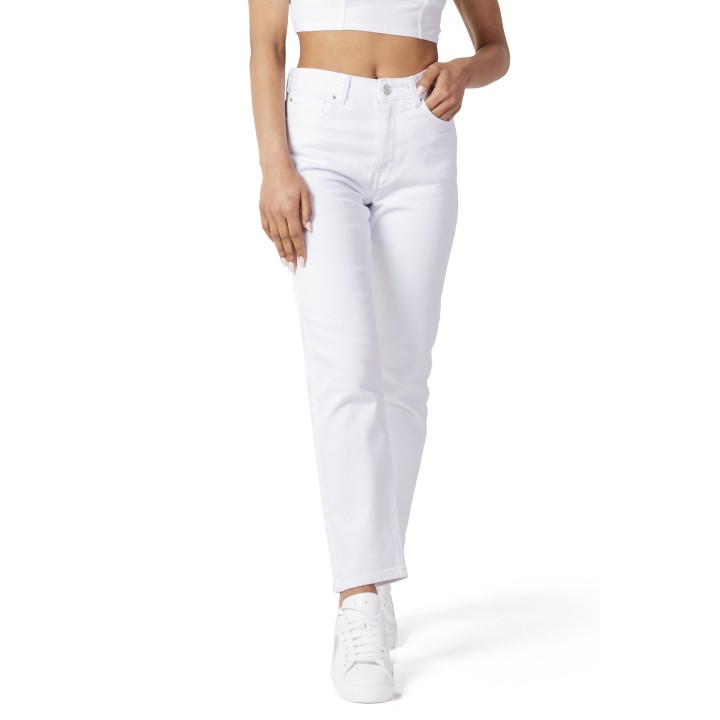 Only vaqueros de mujer blancos de denim vista frontal