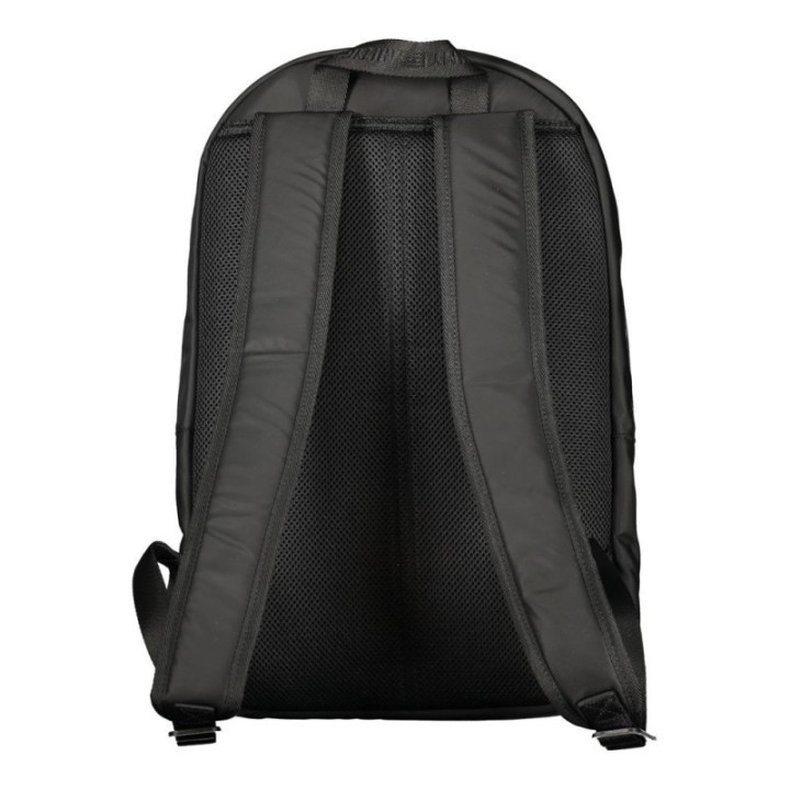 Mochila negra de poliéster para hombre Tommy Hilfiger vista trasera con tirantes acolchados