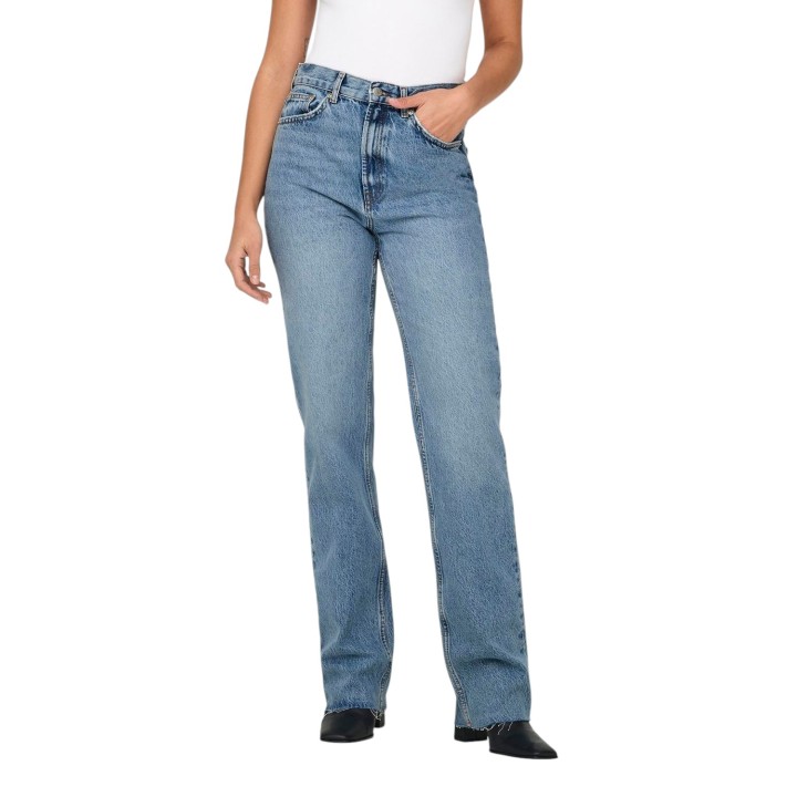 Only vaqueros de mujer en denim azul claro vista de tres cuartos