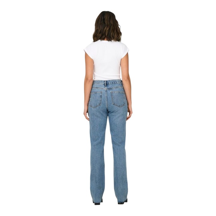 Only vaqueros de mujer en denim azul claro vista posterior