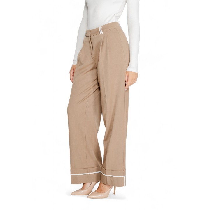 Only pantalón de mujer marrón Onlsulajma Life vista de tres cuartos