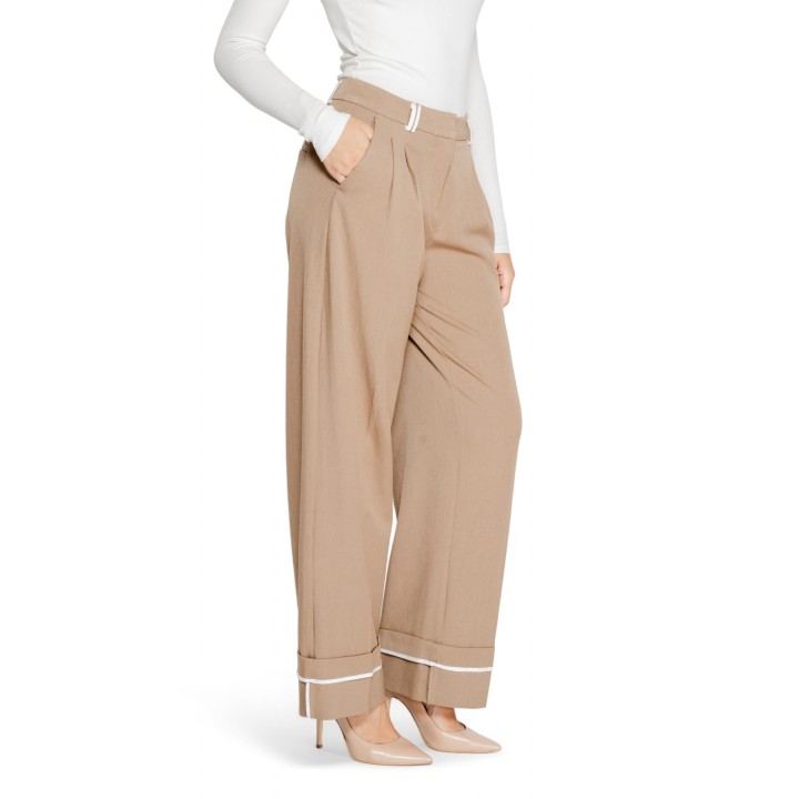 Only pantalón de mujer marrón Onlsulajma Life vista de tres cuartos