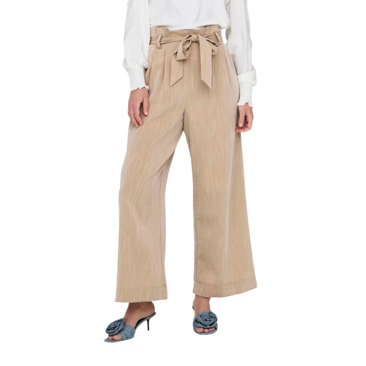 Only pantalón de mujer beige 15269628 vista de tres cuartos