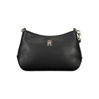 bolso de hombro negro de poliéster para mujer Tommy Hilfiger vista frontal