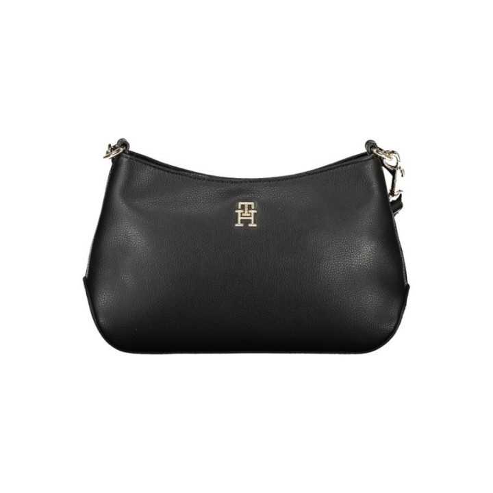 bolso de hombro negro de poliéster para mujer Tommy Hilfiger vista frontal