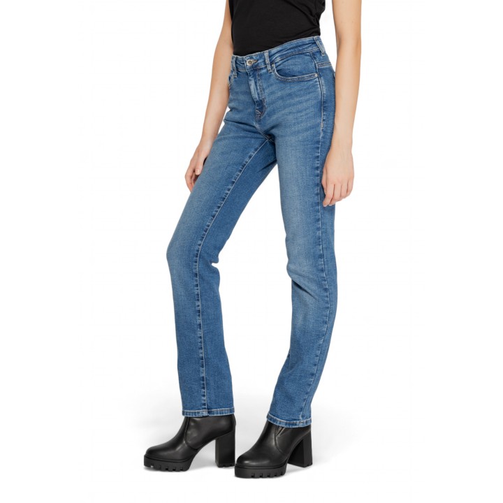 Only vaqueros de mujer azul denim modelo Onlsui Mid Dia451 vista de tres cuartos