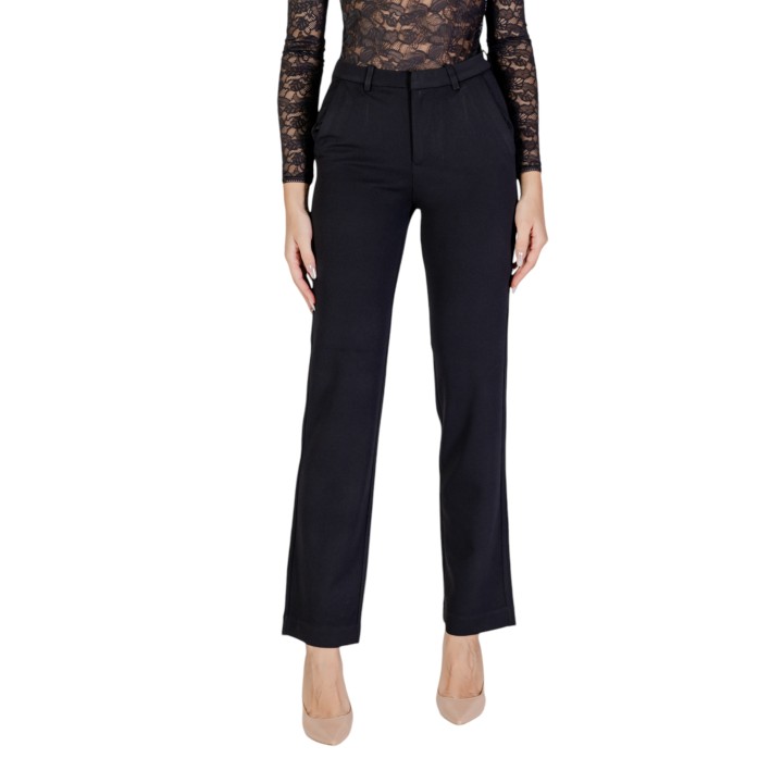 Only pantalón de mujer negro Onlraffy-YO Life Mid vista frontal