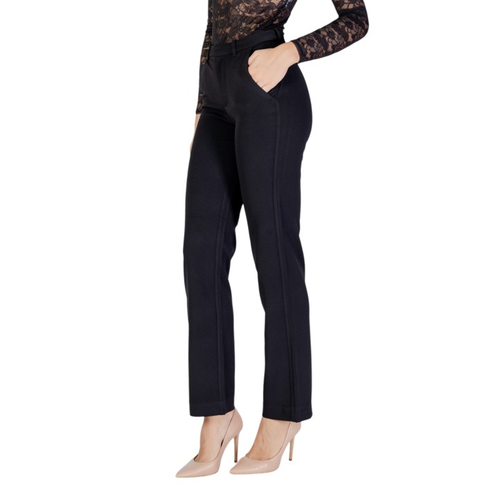 Only pantalón de mujer negro Onlraffy-YO Life Mid vista lateral