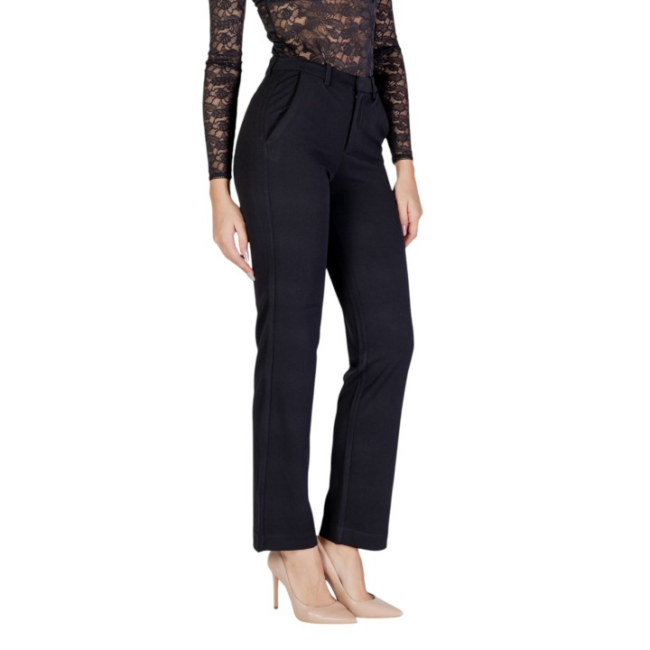 Only pantalón de mujer negro Onlraffy-YO Life Mid vista tres cuartos