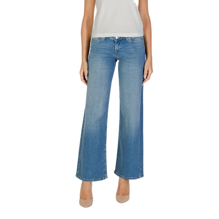 Only vaqueros de mujer azul denim de pierna ancha vista frontal