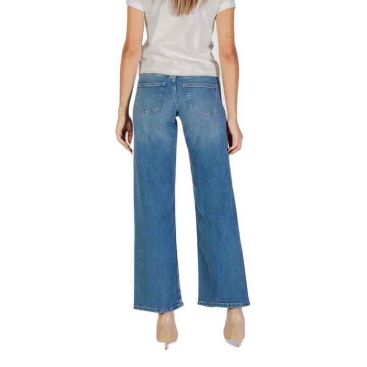 Only vaqueros de mujer azul denim de pierna ancha vista posterior