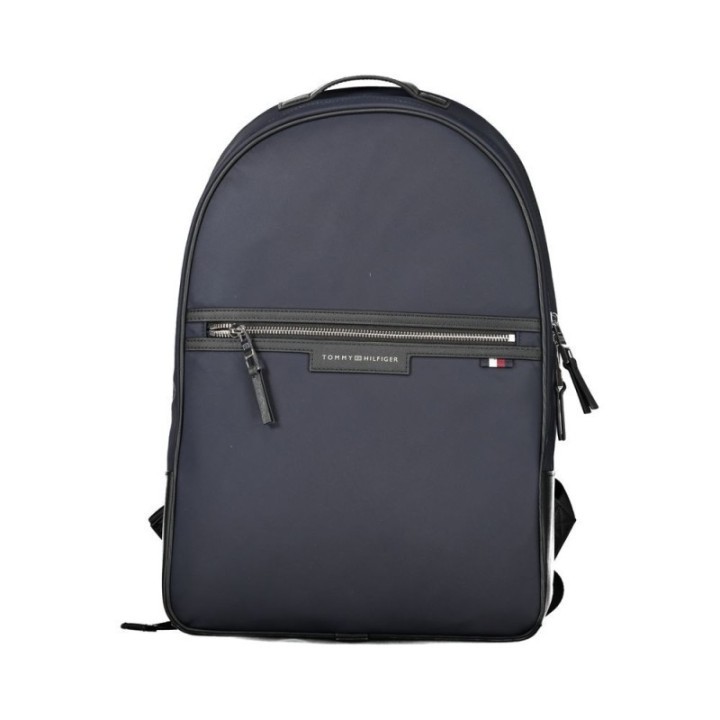 Mochila azul de poliéster reciclado para hombre Tommy Hilfiger vista frontal