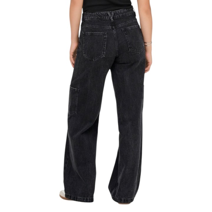 Only vaqueros cargo de mujer negros de denim vista posterior