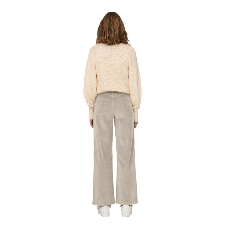 Only pantalón de mujer beige de pana vista posterior completa