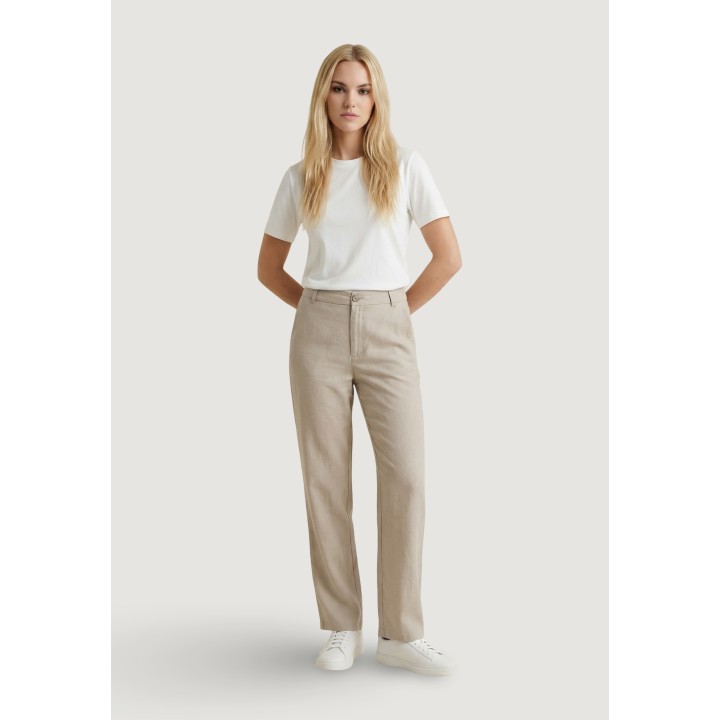 Pantalón beige de mujer Only Onlaris Life 15364126 vista tres cuartos