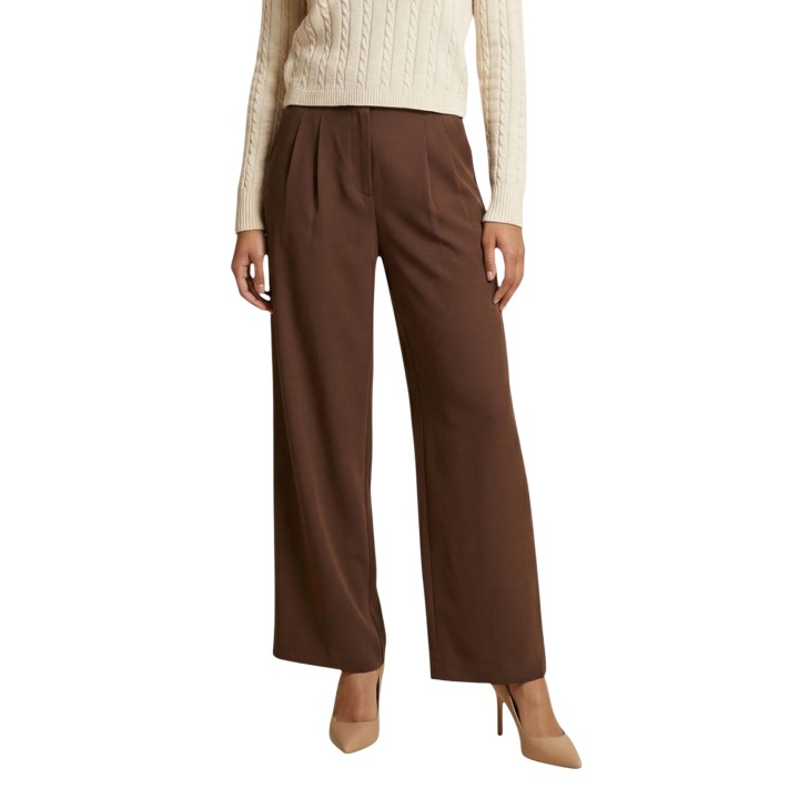 Only pantalón de mujer chocolate 15363801 vista frontal