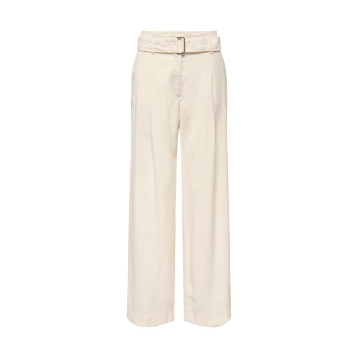 Only pantalón de traje de mujer color crema vista frontal