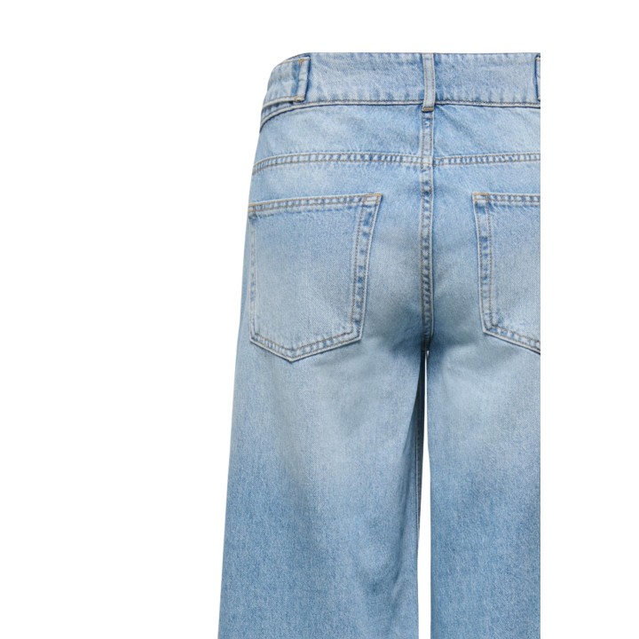 Detalle posterior de vaqueros Only Reg Wide de denim azul claro para mujer