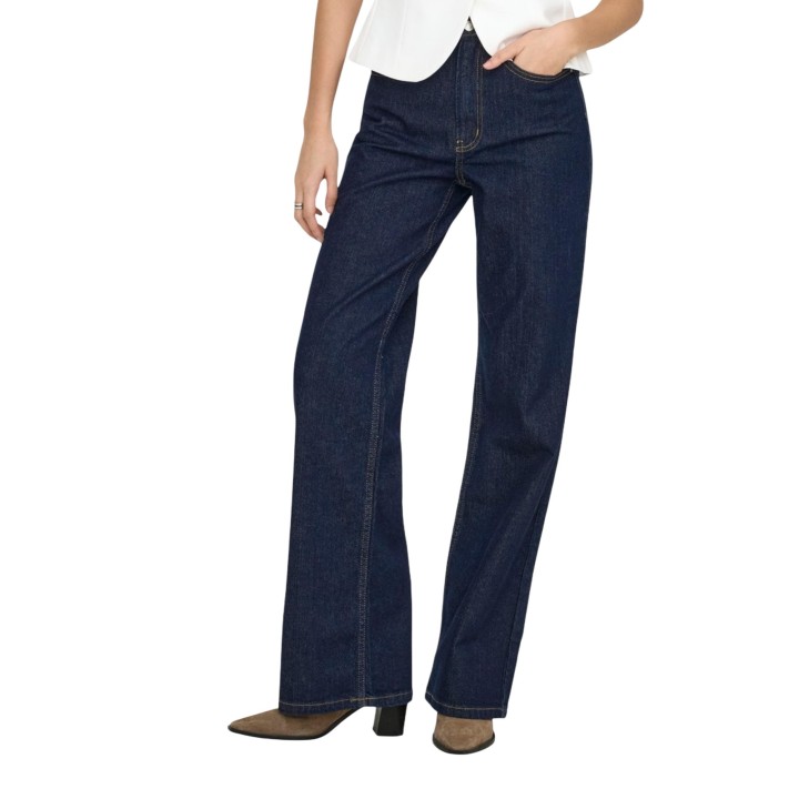 Only vaqueros de mujer azul oscuro de denim vista frontal