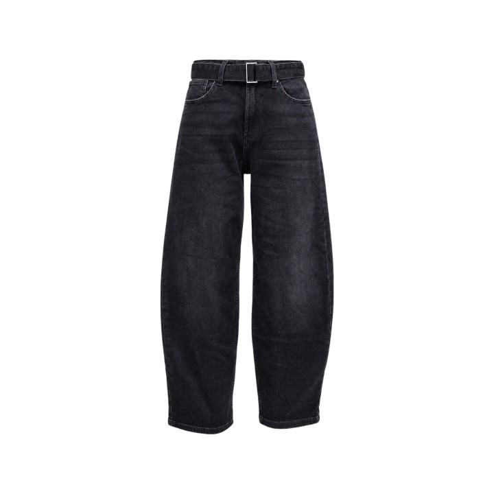Vaqueros Only de mujer negros de denim con cinturón vista frontal