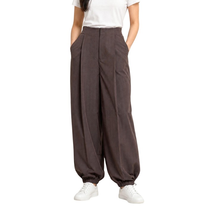 Only pantalón de mujer marrón Onlrumba-Alden vista frontal
