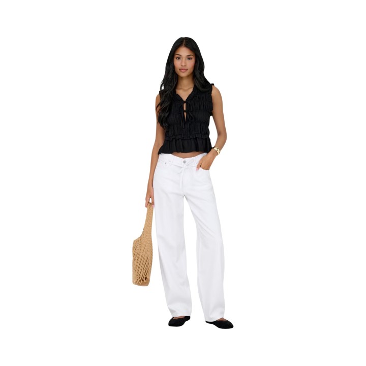 Only vaqueros de mujer blancos de denim vista de tres cuartos