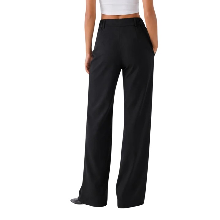 Only pantalón de mujer negro de pierna ancha vista posterior ref. 15377077