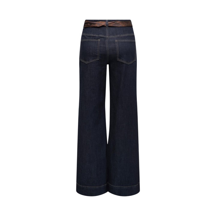 Vaqueros de mujer Only en denim azul oscuro vista posterior