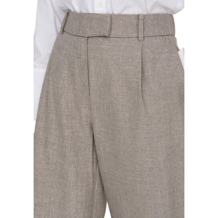 Only pantalón de traje de mujer taupe Onllinda 15336761 detalle de cintura
