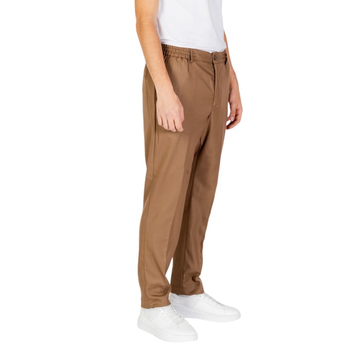 HAMAKI-HO PSI1733H pantalón de hombre beige oscuro vista lateral