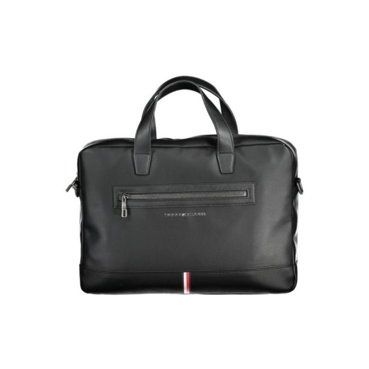Maletín Tommy Hilfiger negro de polietileno para hombre vista frontal