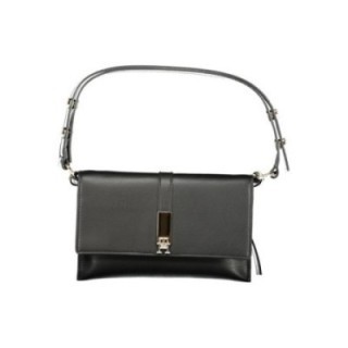 bolso de hombro negro de poliéster reciclado para mujer Tommy Hilfiger vista frontal