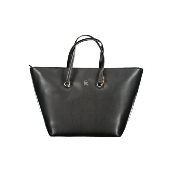 bolso tote negro de polietileno para mujer Tommy Hilfiger vista frontal