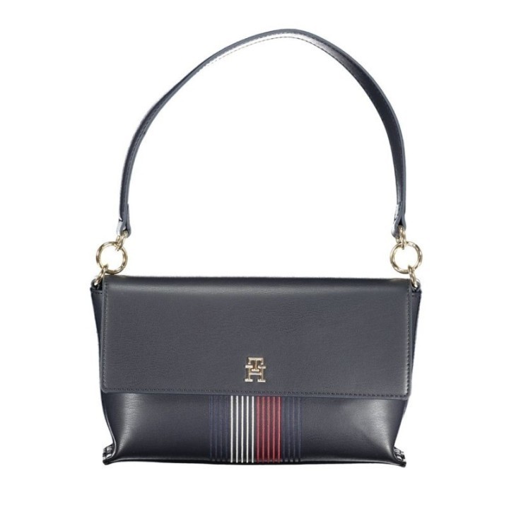 bolso de hombro azul de polietileno para mujer Tommy Hilfiger vista frontal