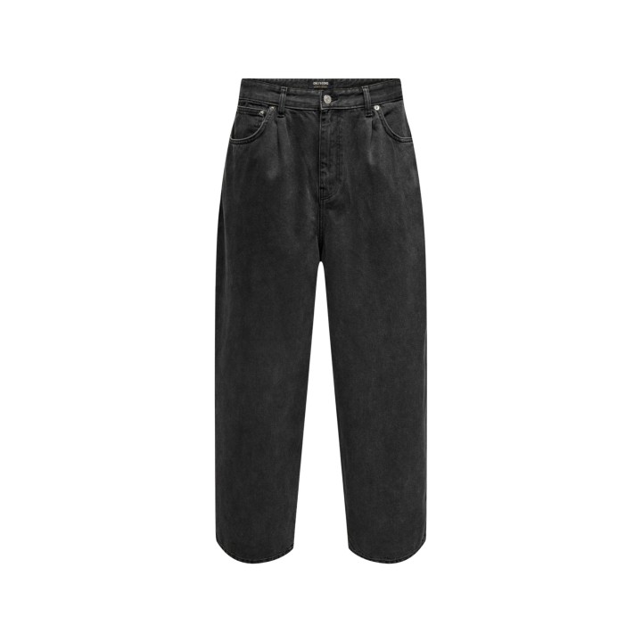 Only & Sons vaqueros de hombre negros en denim modelo Onscarl Balloon vista frontal