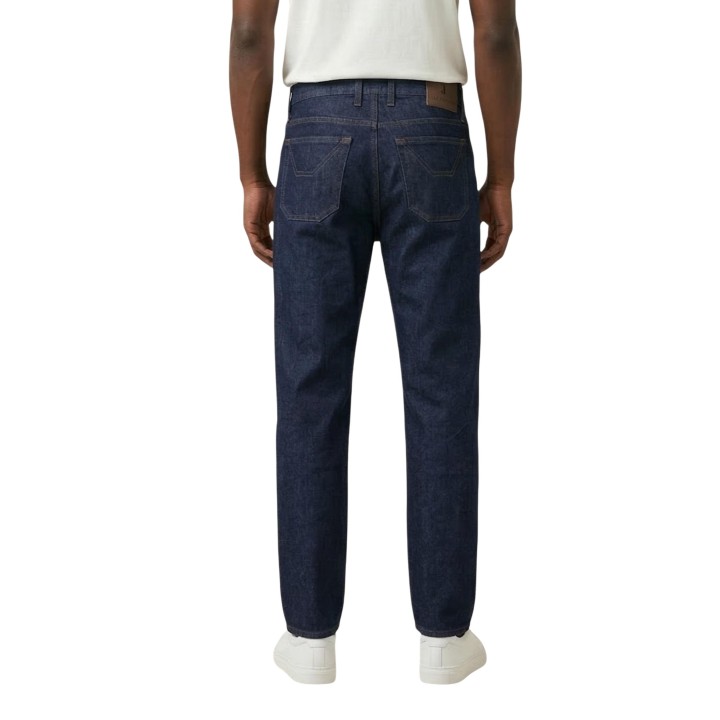 Jeckerson vaqueros de hombre John en denim azul oscuro detalle posterior