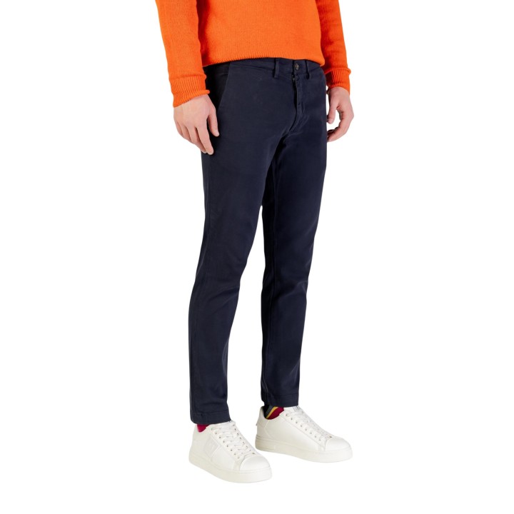 Borghese pantalón chino de hombre azul 5WPA01 11CO101 vista de tres cuartos
