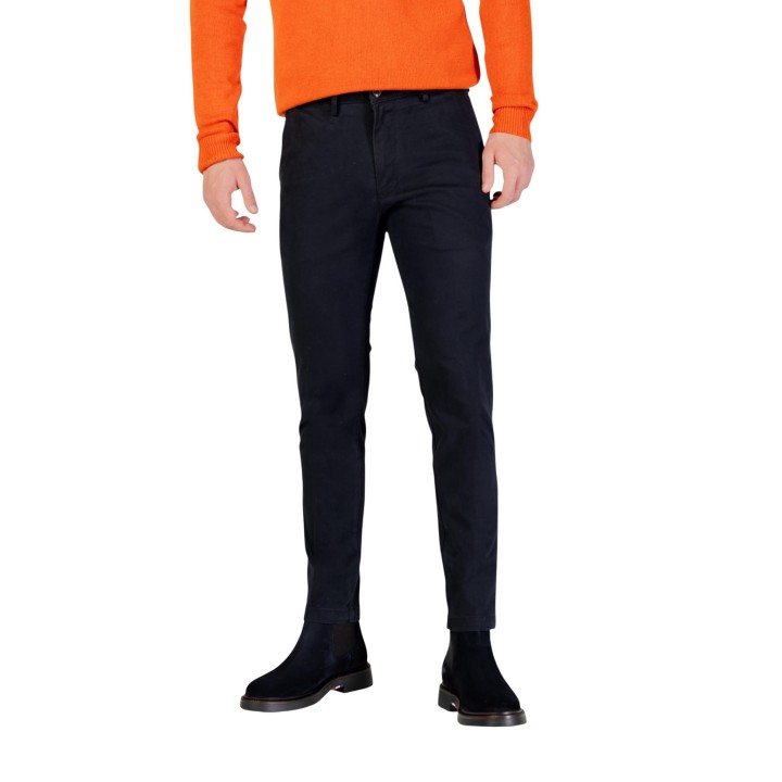 Pantalón chino slim fit Borghese azul para hombre vista frontal