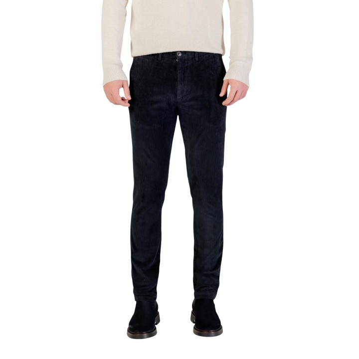 Borghese pantalón de hombre azul de pana Velluto vista frontal