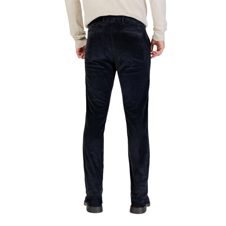Borghese pantalón de hombre azul de pana Velluto vista posterior