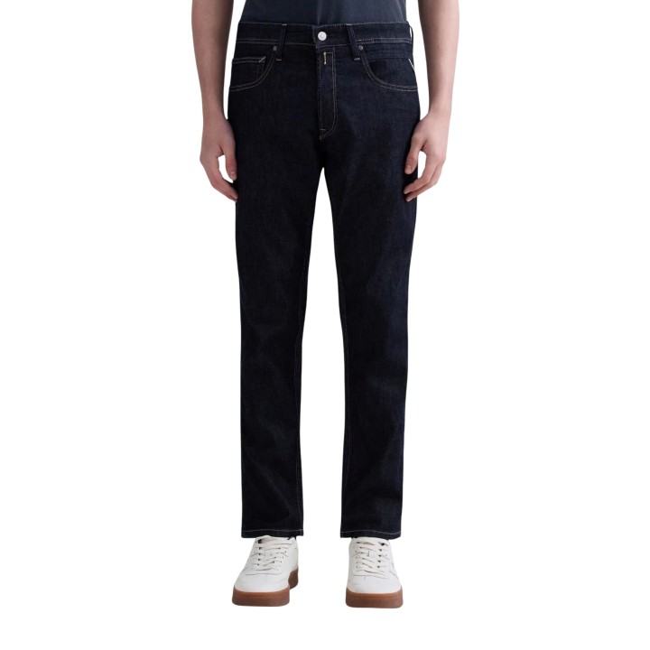 Replay vaqueros de hombre en denim oscuro vista frontal