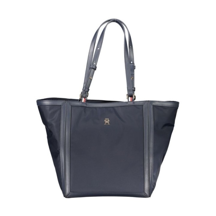 bolso tote azul de poliéster reciclado para mujer Tommy Hilfiger vista frontal