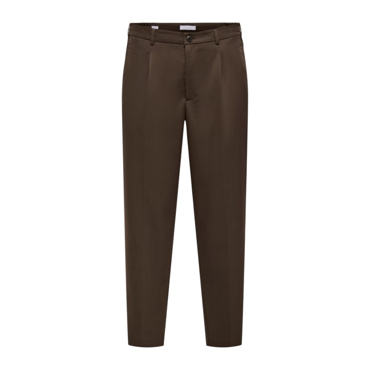 Only & Sons pantalón de hombre marrón Onsmiro Tailored Tap vista frontal