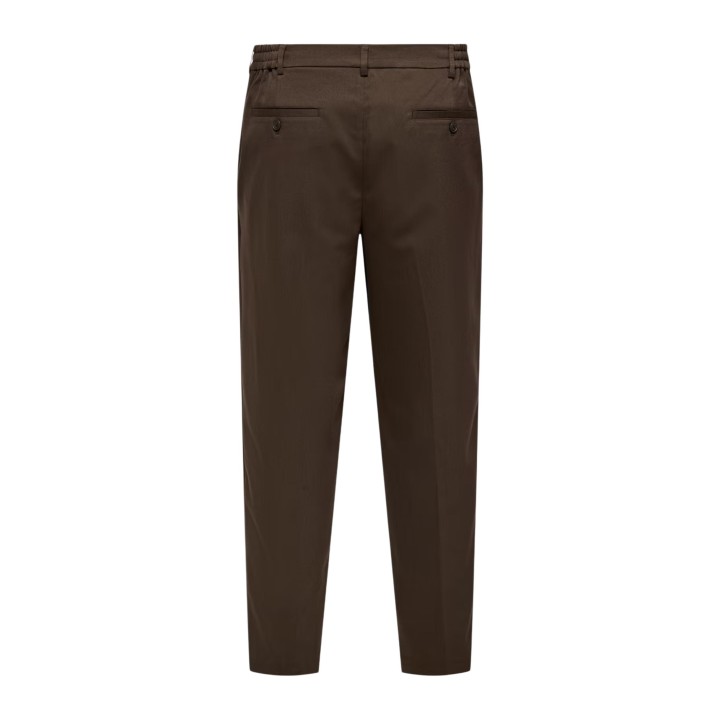 Only & Sons pantalón de hombre marrón Onsmiro Tailored Tap vista posterior