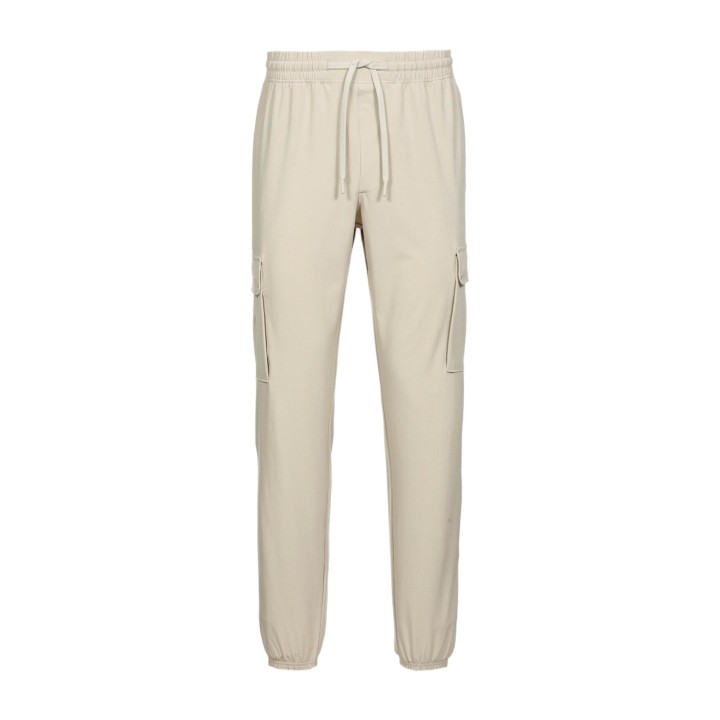 Pantalón cargo de hombre Under Armour UA Vibe Woven beige de tejido vista frontal